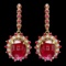 14k Gold 24.5ct Ruby 0.70ct Diamond Earrings