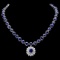 14k Gold 87ct Sapphire 2.50ct Diamond Necklace