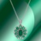 14k Gold 4.23ctc Emerald & 0.41ctc Diamond Pendant