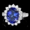 18k Gold 7.00ct Tanzanite 1.50ct Diamond Ring