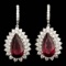 14k 14.00ct Tourmaline 5.45ct Diamond Earrings