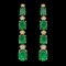 14k Gold 5.50ct Emerald 0.35ct Diamond Earrings