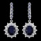 14k Gold 6.4ct Sapphire 1.00ct Diamond Earrings