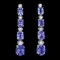 14k Gold 5ct Tanzanite 0.35ct Diamond Earrings