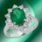 14k Gold 2.00ct Emerald & 1.00ct Diamond Ring