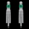 14k White Gold 1.70ct Emerald 2.62ct Diamond Earrings