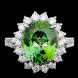 14k Gold 8.00ct Tourmaline 1.50ct Diamond Ring