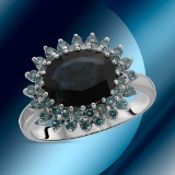 18k Gold 2.46cts Sapphire & 0.50cts Diamond Ring