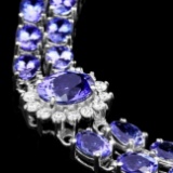 14k 21.88ct Tanzanite 1.66ct Diamond Bracelet