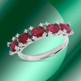 14k Gold 2.20ctc Ruby & 0.12ctc Diamond Ring