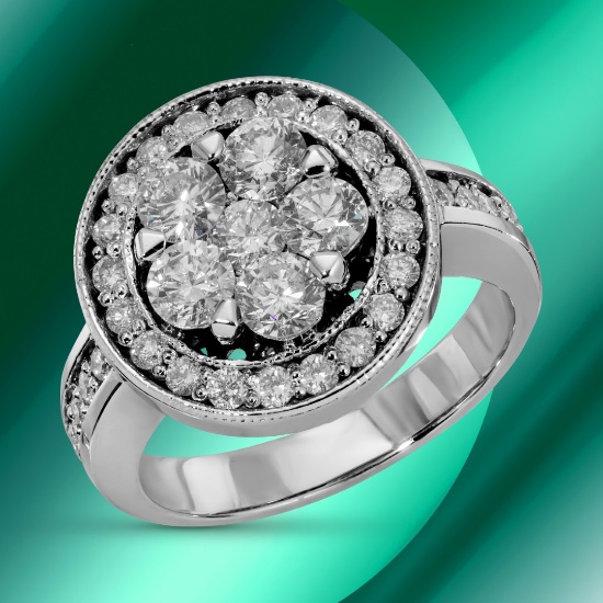 14K Gold 1.65cts Diamond Ring