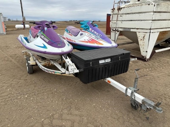 2 JET SKIS AND A TRAILER 523