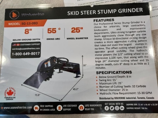 2025 WOLVERINE STUMP GRINDER SG-13-08D ATTACHMENT 35