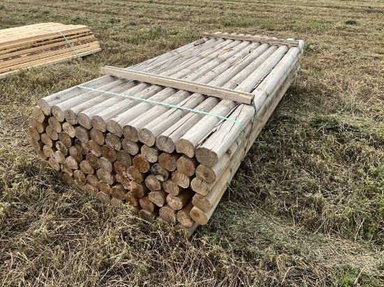 2 BUNDLES OF 8FT 4" PRESSURE TREATED POSTS 463