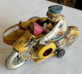 TOY POLICE CYCLE AND SIDE CAR