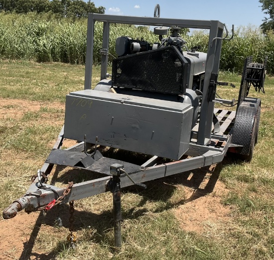 LINCOLN DIS WELDER W/ AIR COMPRESSOR ON TRAILER