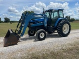 NH TM125 TRACTOR W/FE LOADER AND BUCKET