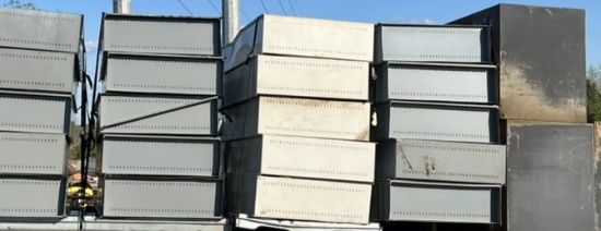 METAL SHELVING ON TRAILER