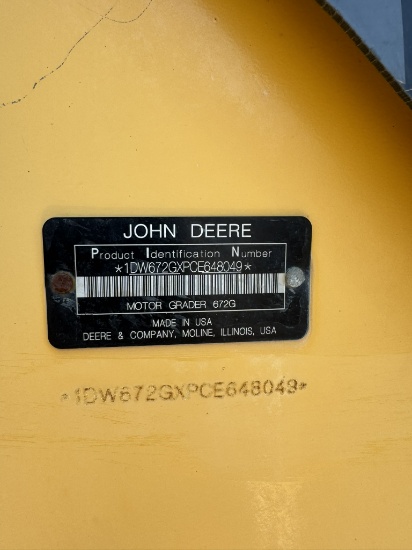 JD 672G ROAD GRADER W/REAR RIPPERS