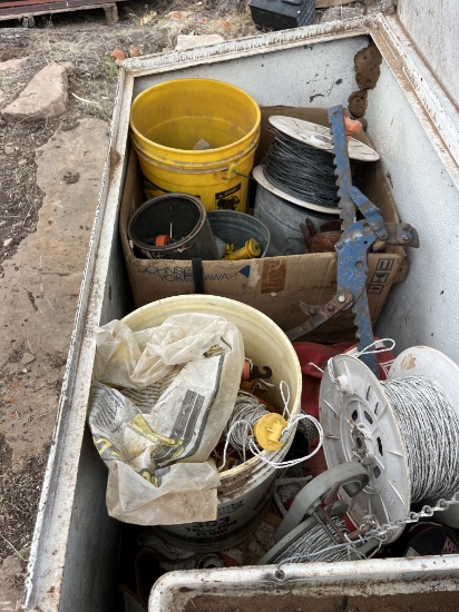 METAL BOX FULL OF ELECTRIC FENCE MATERIAL