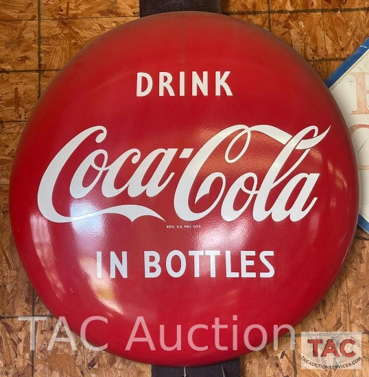 Metal Coke 4ft Button Sign