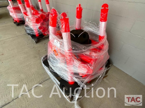 (25) New AGT T-Top Bollards and Warning Bunting