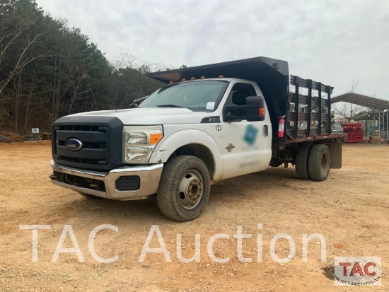 2015 Ford F-350 Super Duty Flatbed Truck W/ Stake Body Sides