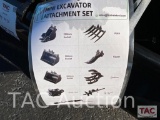New (9) Piece Mini Excavator Attachment Set