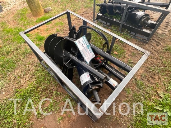 New 2023 Skid Steer Auger Attachment W/ (3) Auger Bits