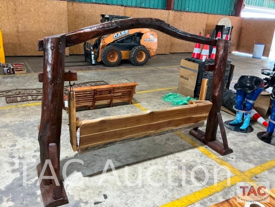 Custom Wood Free Standing Porch Swing