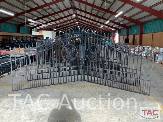 Set of Wrought Iron Deer Head Gates