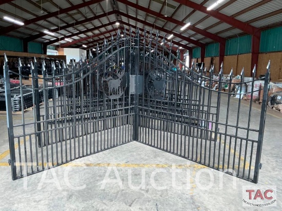Set of Wrought Iron Deer Gates