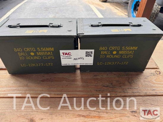 2 M2A1 50 Caliber Military Ammo Cans