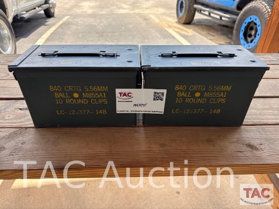 2 M2A1 50 Caliber Military Ammo Cans