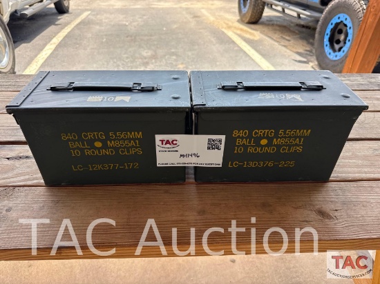 2 M2A1 50 Caliber Military Ammo Cans