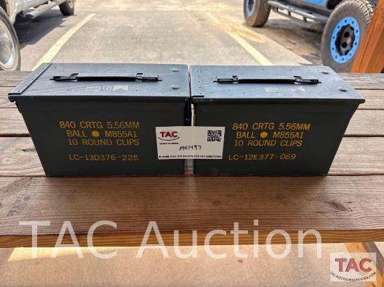 2 M2A1 50 Caliber Military Ammo Cans