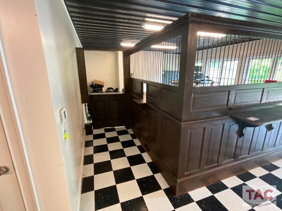 Antique Bank Wall With Steel Bars