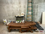 Ladder / Yard Tool Rack And Misc. Items