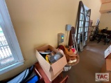 Arched French Doors And Wooden Ironing Board