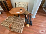 Wooden Bench And Table With Stools