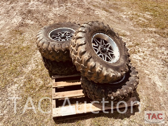 Set of 4 ATV Aluminum Wheels and Tires