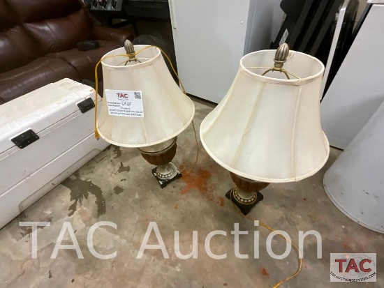 Set of Lamps and Metal Chairs