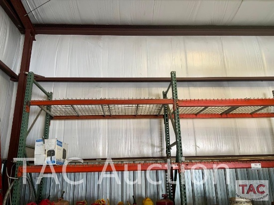 Set Of 24 Foot Long Metal Shop Shelving