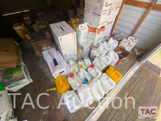 Various Weed Killer Jugs, Fertilizer And Hand Sprayers