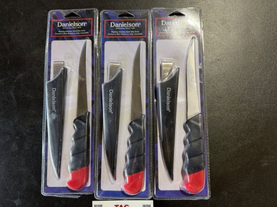 Set Of 3 Danielson Filet Knives