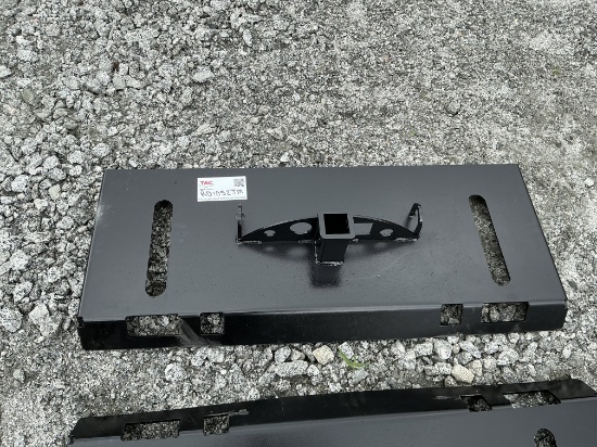 New Skid Steer Quick Attach Backing Plate With Trailer Hitch Receiver