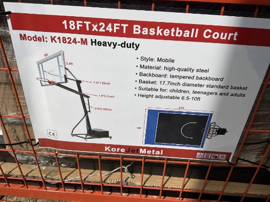 New Mobile 18ft X 24ft Basketball Court