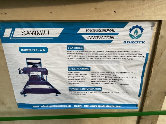 New AGT YC-32G Sawmill