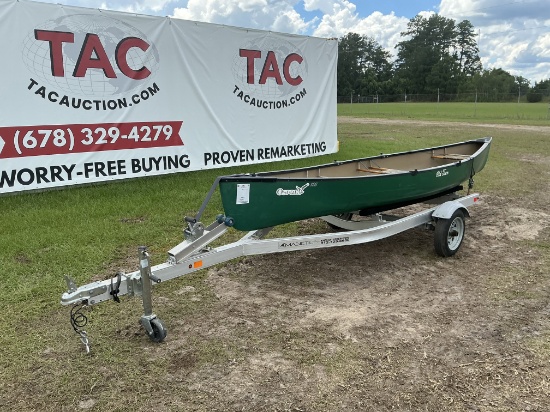 Osprey 155 Canoe With 2021 Magic Tilt Trailer