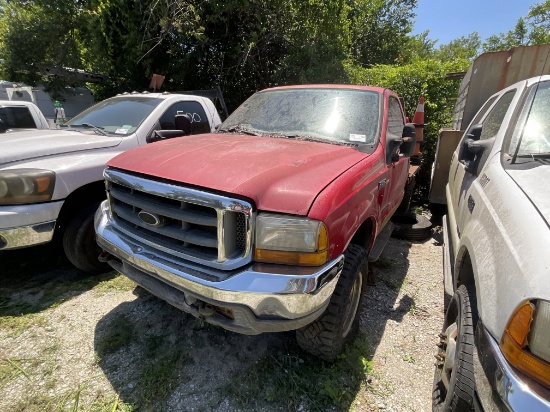 2000 Ford F250 Super Duty Single Cab Flatbed Pickup Truck